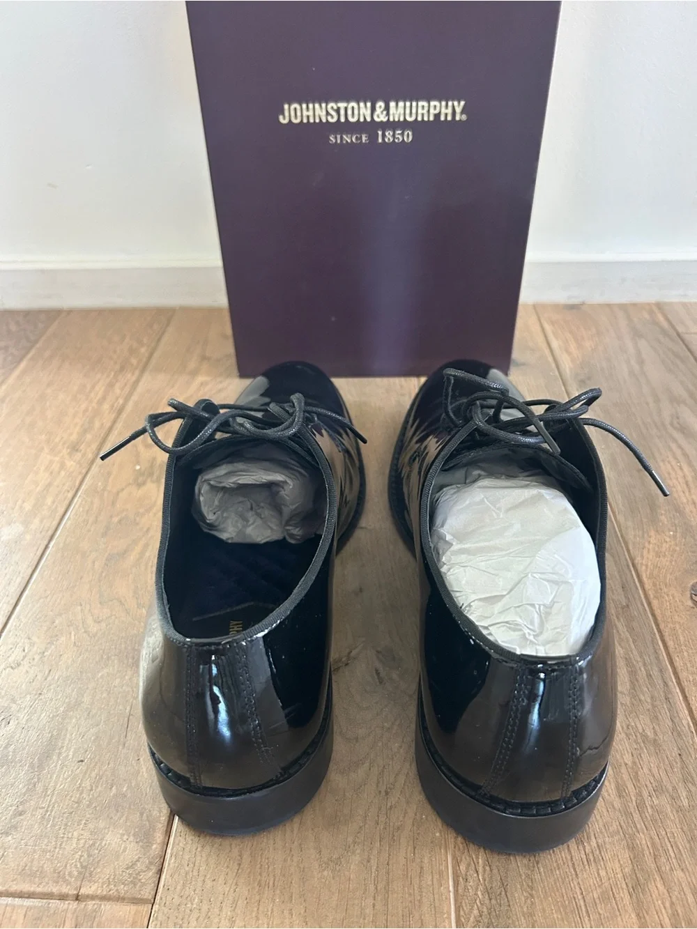 Johnston & Murphy Black Patent Leather Derby Dress Shoes